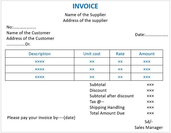 format-of-invoice