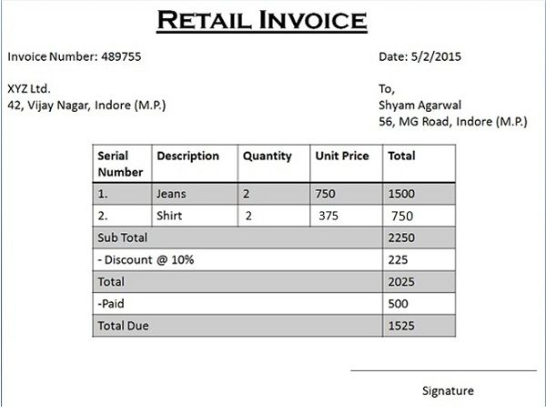 Retail Invoice4