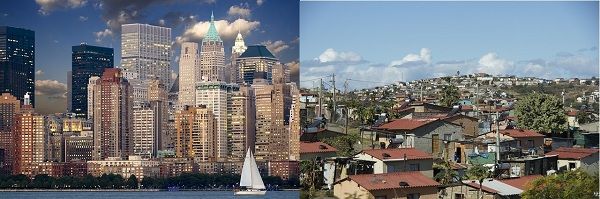 compare city and country