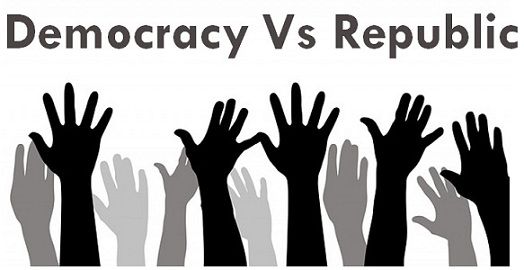 definition of democracy vs republic