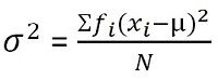 variance formula for grouped frequency