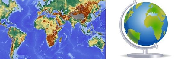 difference between maps and globes        <h3 class=