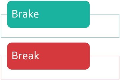 brake vs break