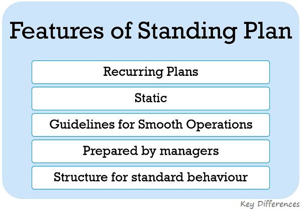 Difference Between Single Use Plan And Standing Plan With Features Examples And Comparison Chart Key Differences